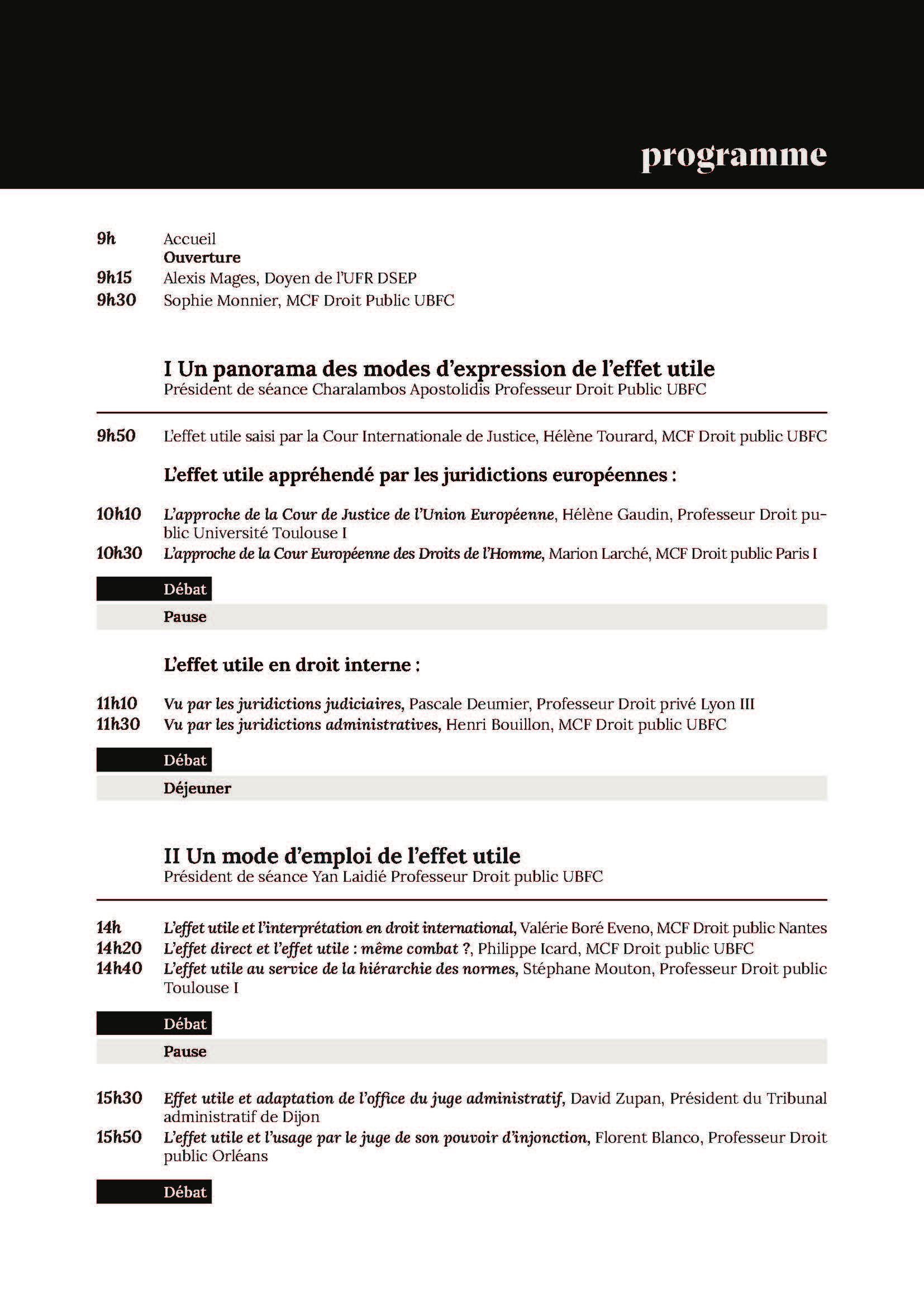 Effet Utile programme site