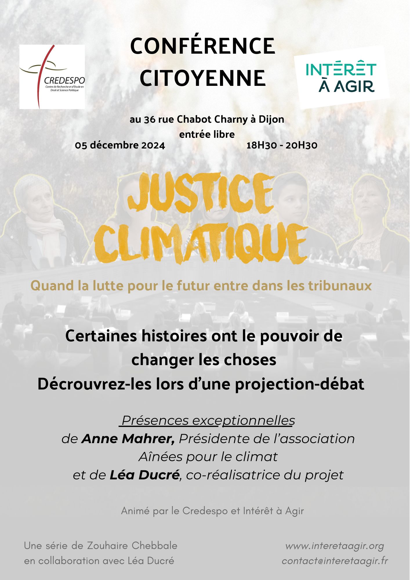 Affiche conférence citoyenne sur la justice climatique